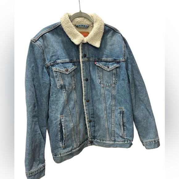 Levi’s Denim Sherpa snap closure Jacket-XL - Picture 3 of 11